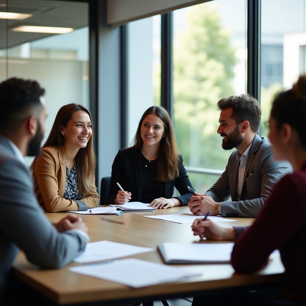 Dykessvaz team meeting in modern office